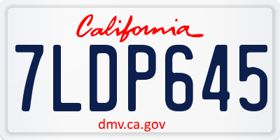 CA license plate 7LDP645