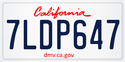 CA license plate 7LDP647