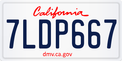 CA license plate 7LDP667