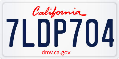 CA license plate 7LDP704