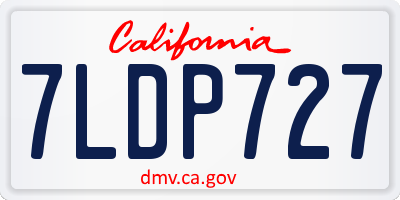 CA license plate 7LDP727