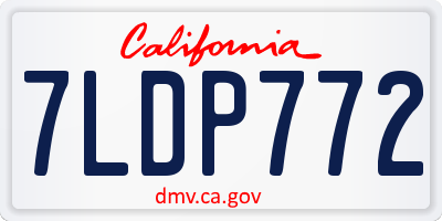 CA license plate 7LDP772
