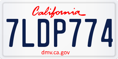CA license plate 7LDP774