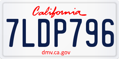 CA license plate 7LDP796