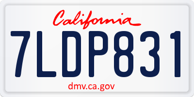 CA license plate 7LDP831