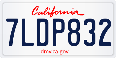 CA license plate 7LDP832