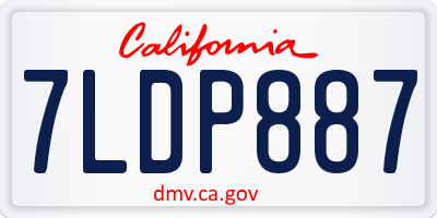 CA license plate 7LDP887