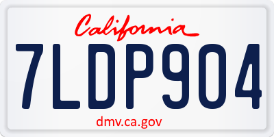 CA license plate 7LDP904