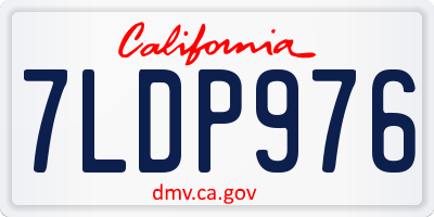 CA license plate 7LDP976