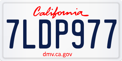 CA license plate 7LDP977