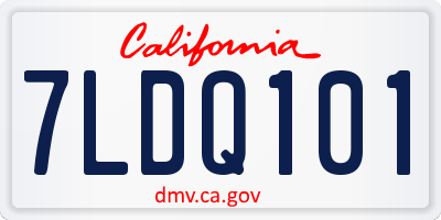 CA license plate 7LDQ101