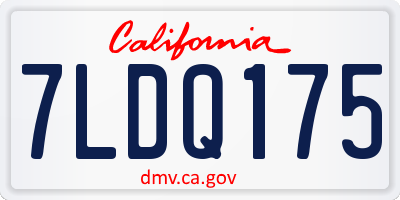 CA license plate 7LDQ175