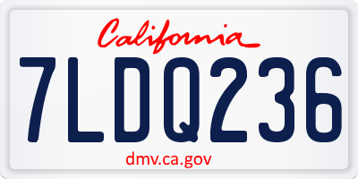 CA license plate 7LDQ236