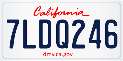CA license plate 7LDQ246