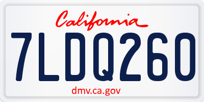 CA license plate 7LDQ260