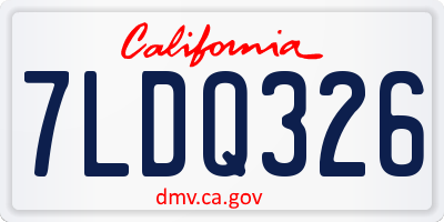 CA license plate 7LDQ326