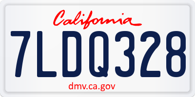 CA license plate 7LDQ328