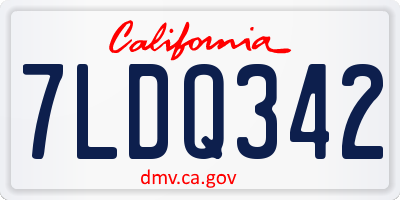 CA license plate 7LDQ342