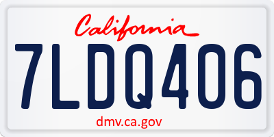 CA license plate 7LDQ406