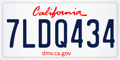 CA license plate 7LDQ434