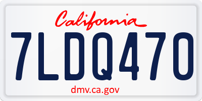 CA license plate 7LDQ470
