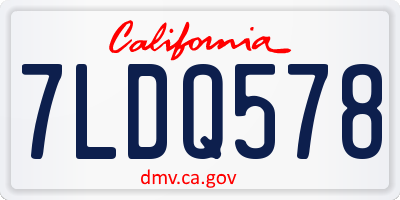 CA license plate 7LDQ578