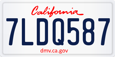 CA license plate 7LDQ587