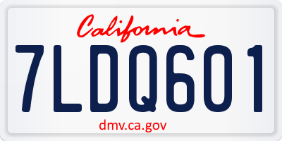 CA license plate 7LDQ601