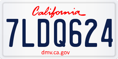 CA license plate 7LDQ624