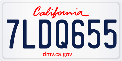 CA license plate 7LDQ655
