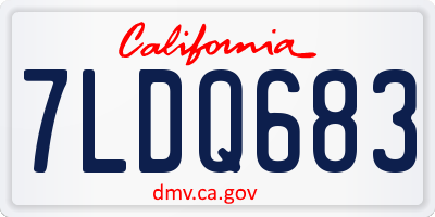 CA license plate 7LDQ683