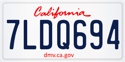 CA license plate 7LDQ694