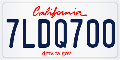 CA license plate 7LDQ700