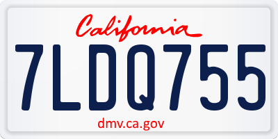 CA license plate 7LDQ755