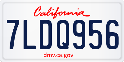 CA license plate 7LDQ956
