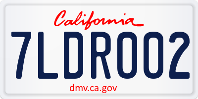 CA license plate 7LDR002