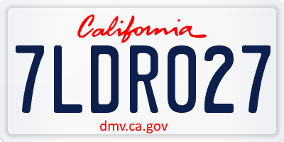 CA license plate 7LDR027