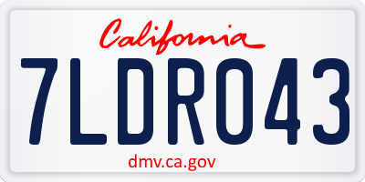 CA license plate 7LDR043