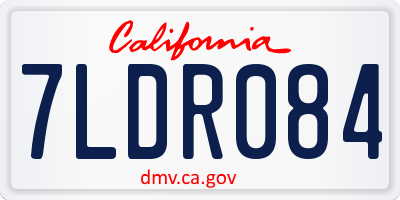 CA license plate 7LDR084