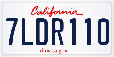 CA license plate 7LDR110