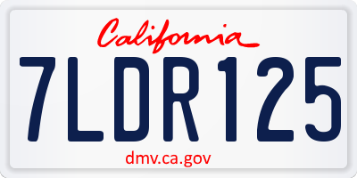 CA license plate 7LDR125