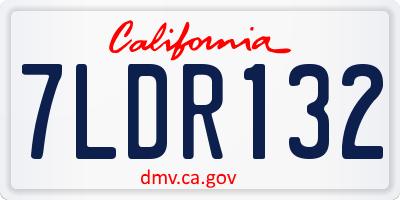 CA license plate 7LDR132