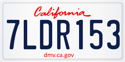 CA license plate 7LDR153