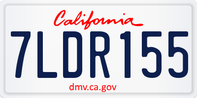 CA license plate 7LDR155