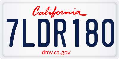 CA license plate 7LDR180