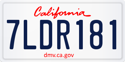 CA license plate 7LDR181