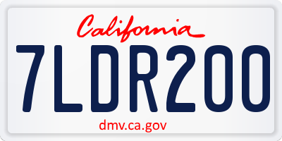 CA license plate 7LDR200