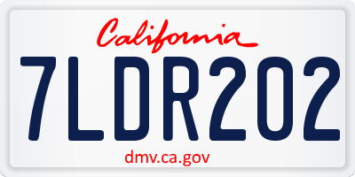 CA license plate 7LDR202