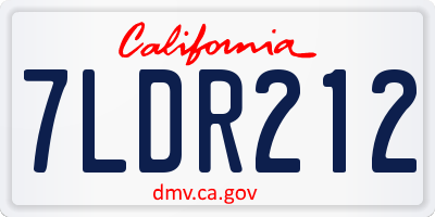 CA license plate 7LDR212