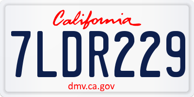 CA license plate 7LDR229